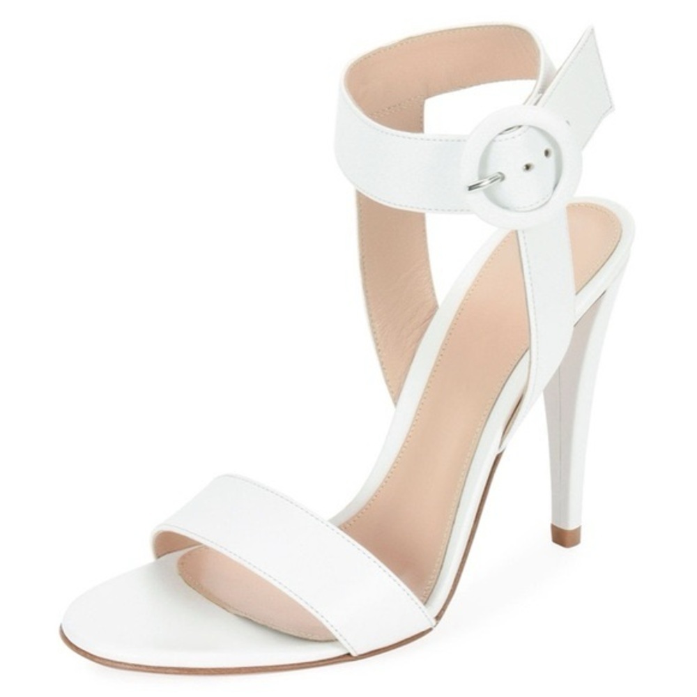 Gianvito Rossi white leather high heel sandals - size 6.5 (37)